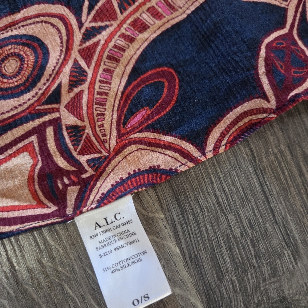 A.L.C Serra Serong Printed Cotton & Silk Blend Cover Up NWT - Picture 5 of 9